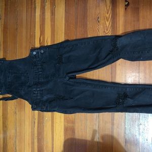 Litz black skinny overalls